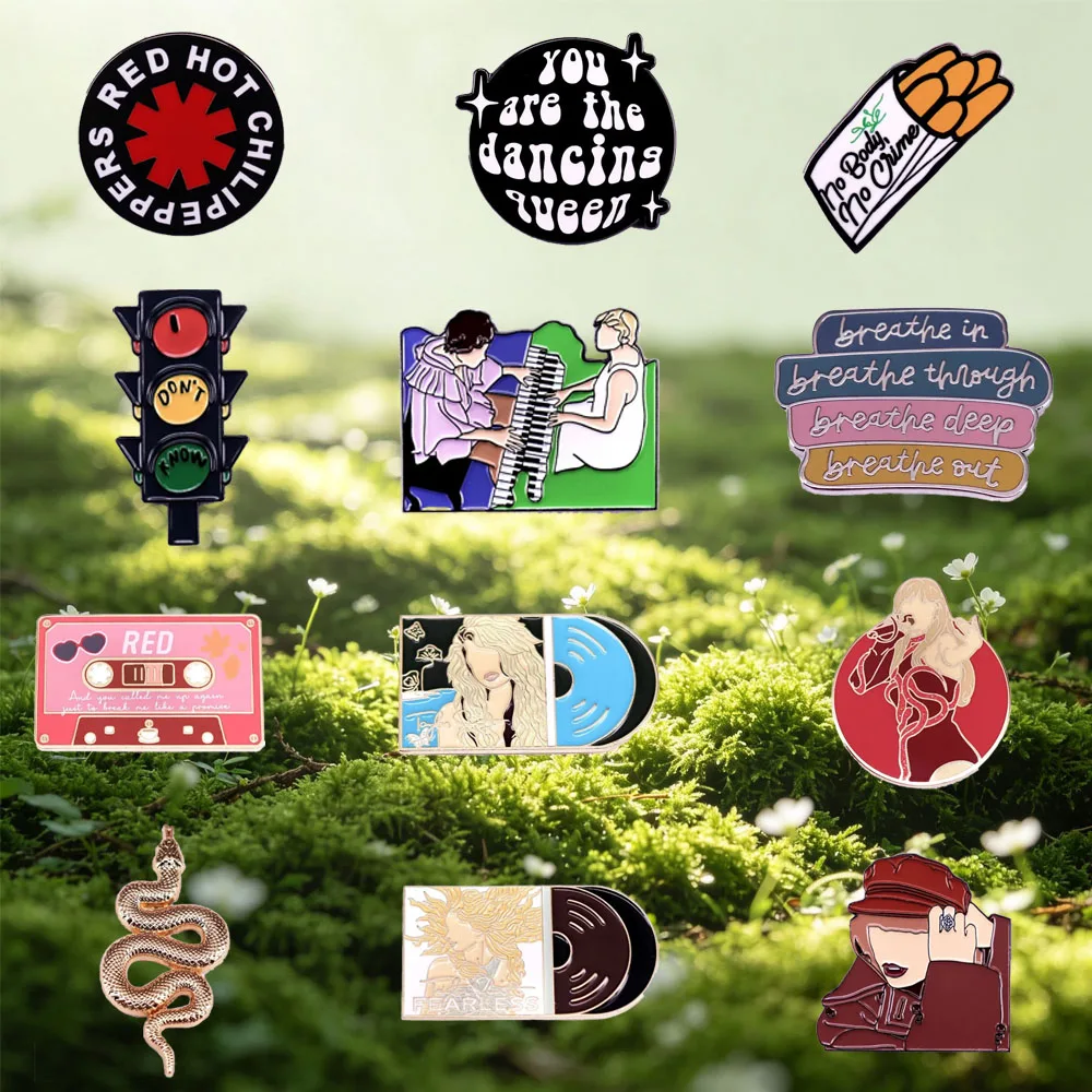Singer Logo Enamel Pins Music Album Songs Metal Badge Denim Jacket Lapel  Pin Backpack Decoration Brooch Given Friends Fans Gift