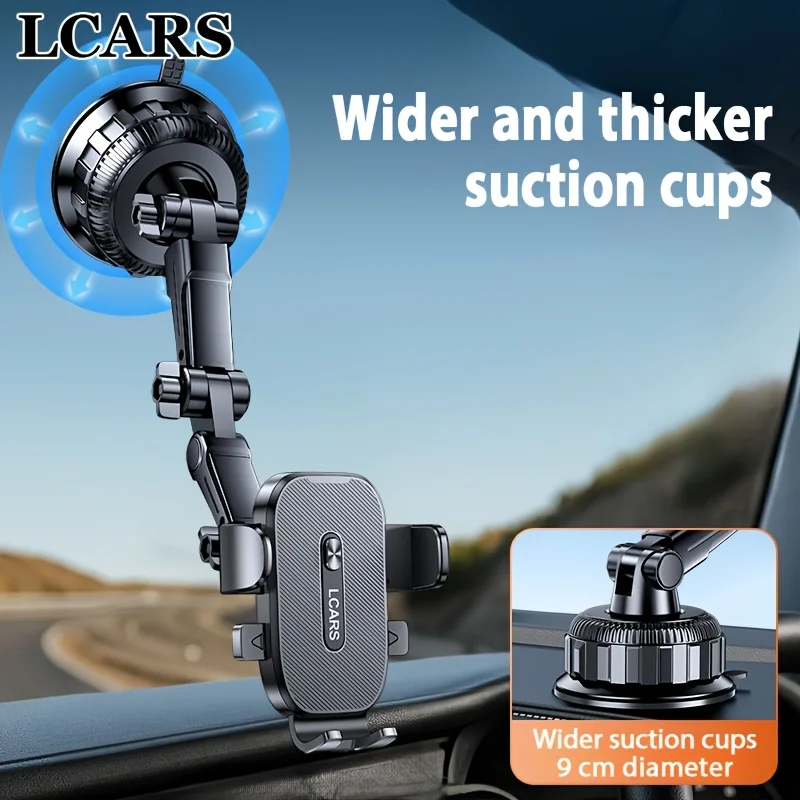 Lcars Mobile Phone Car Mount, Stable and Non-Shaking, Rotatable and Adjustable, T-Shaped Extended Version Suitable for Use on Large Trucks and Truck Dashboards, Vacuum Suction Cup Type, Universal Navigation Support Bracket for Trucks, Off-Road Vehicles, and Sedans