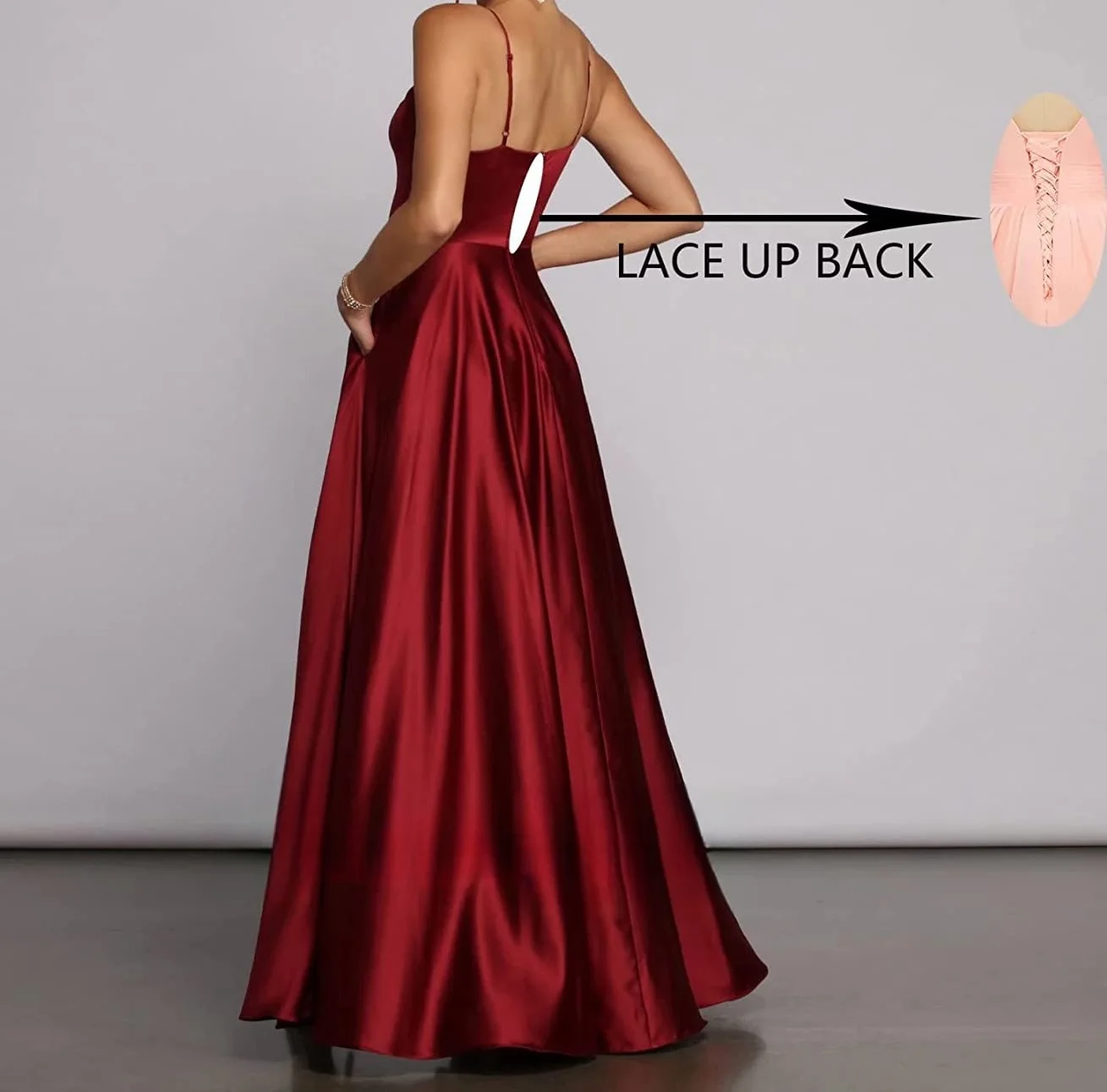 Sexy uma linha vestido de noite cinta espaguete lado alto divisão baile de formatura vestidos de casamento sem costas vestidos de celebridades plus size