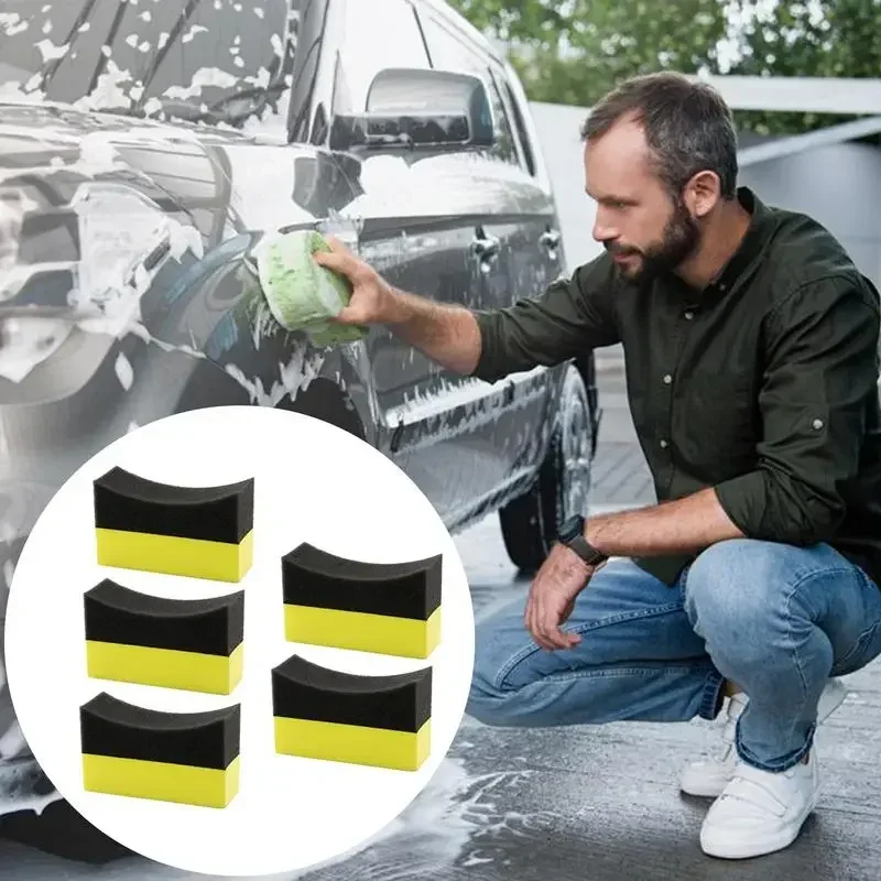 2-10PCS Tire Dressing Sponge Car Tyre Cleaning Sponge Polishing Sponge Wax Buffing Pads Tire Shine Tire Dressing Applicator