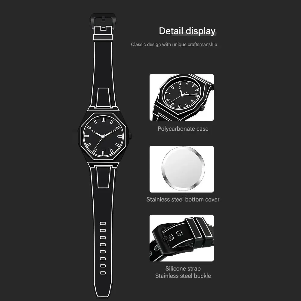 Creative Modern Sketching Sports Watches Niche Art Waterproof Quartz Watch Minimalist Polycarbonate case Fashion Style Clock