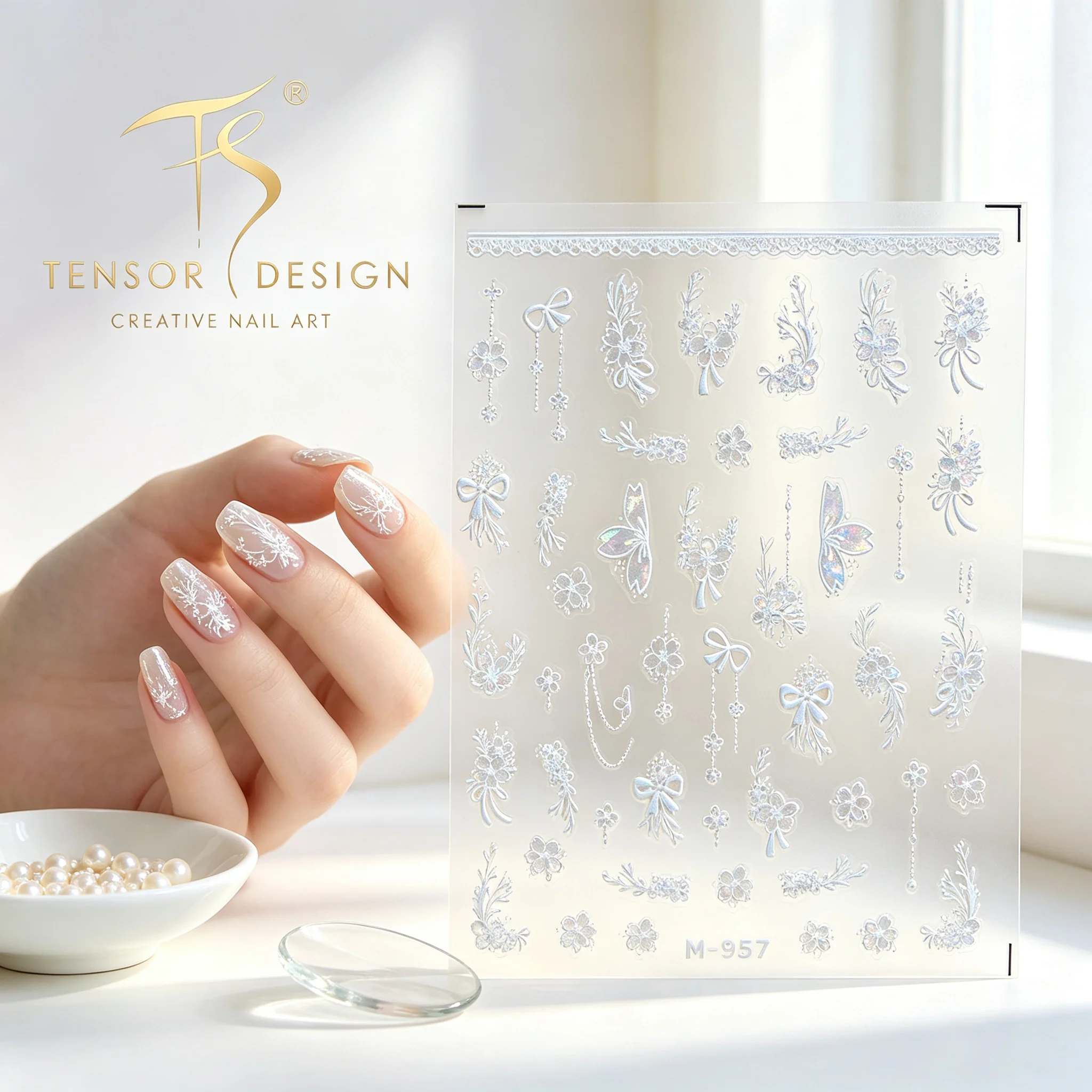 Nail Art Elegan - Autocollants pour ongles TENSOR NAIL, dentelle