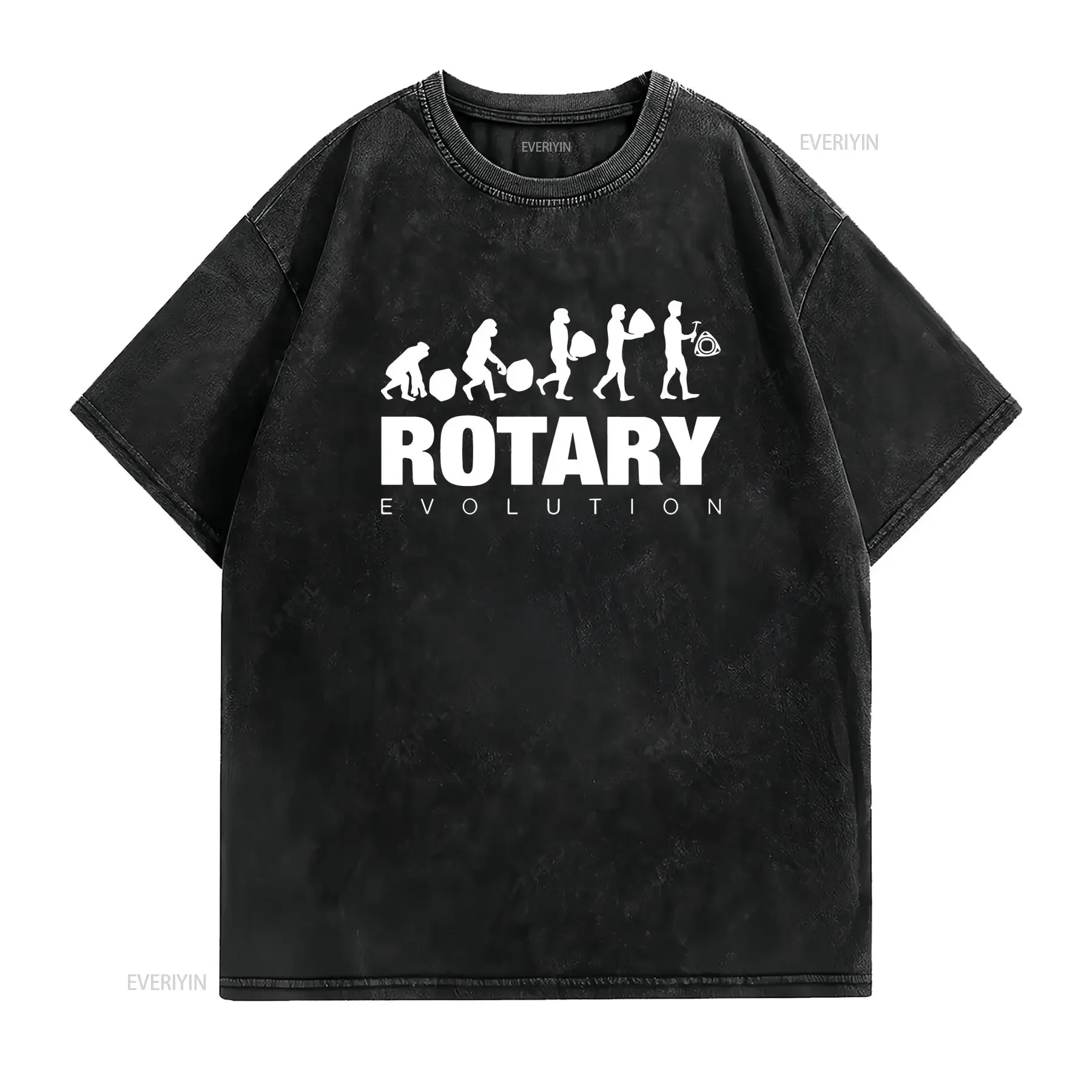 Rotary Evolution  T Shirt vintage Washed designer clothes Casual homme streetwear Comfortable Soft Stretched Stylish