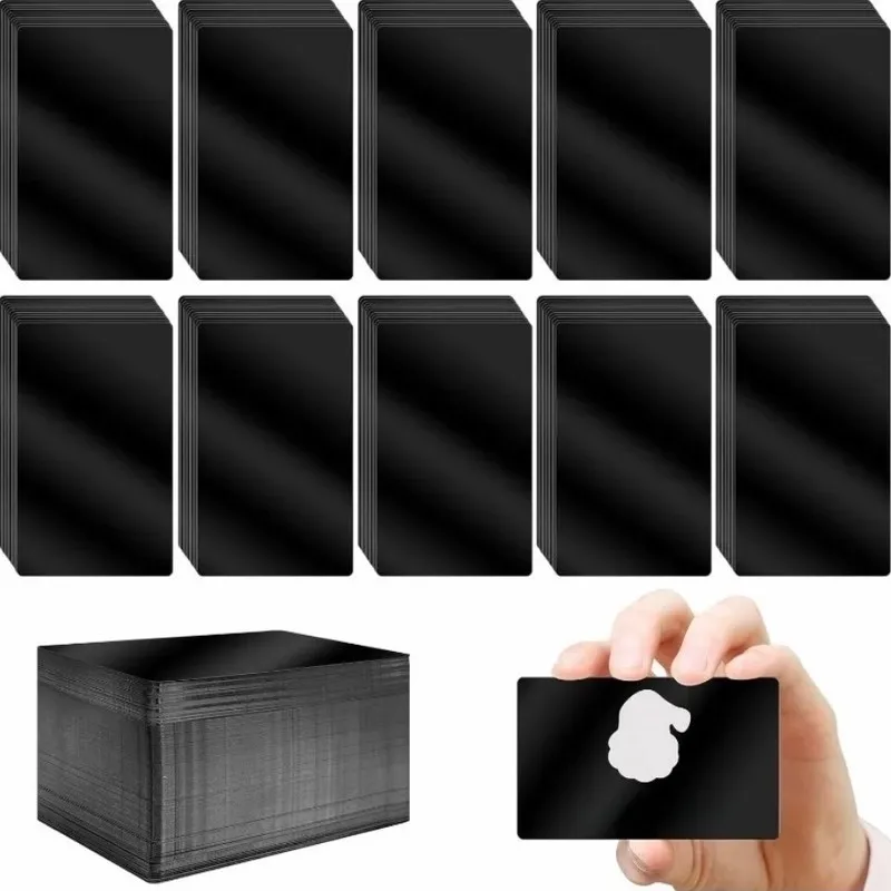 

15pcs Black Personal Info Aluminum Plate High Grade Matte Sheet Durable Alloy Material for Individual Identification Craft