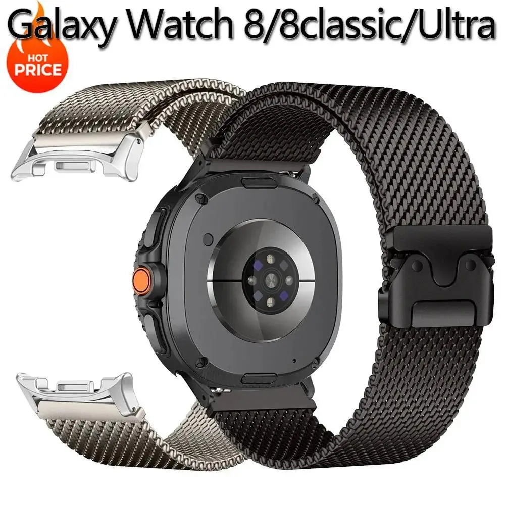 

Миланский металлический ремешок для Samsung Galaxy Watch 8/8, классический ремешок из нержавеющей стали 46 мм для Galaxy Ultra 2025, аксессуары для умных часов