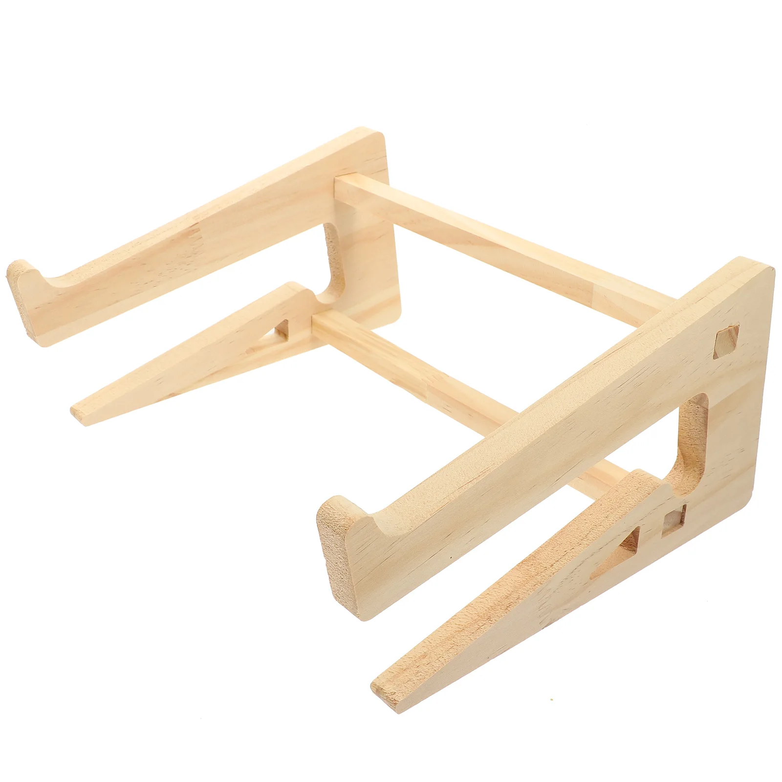 

Wooden Laptop Stand Notebook Desk Riser Ergonomic Posture Support Premium Heat Dissipation Hollow Design Cable Management