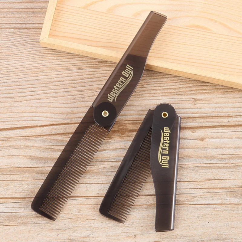Plastic Beard Combs Hair Styling Tool Portable Foldable Pocket Combs Oil Head Combs For Man Women Folding Comb Barber Hair Tool