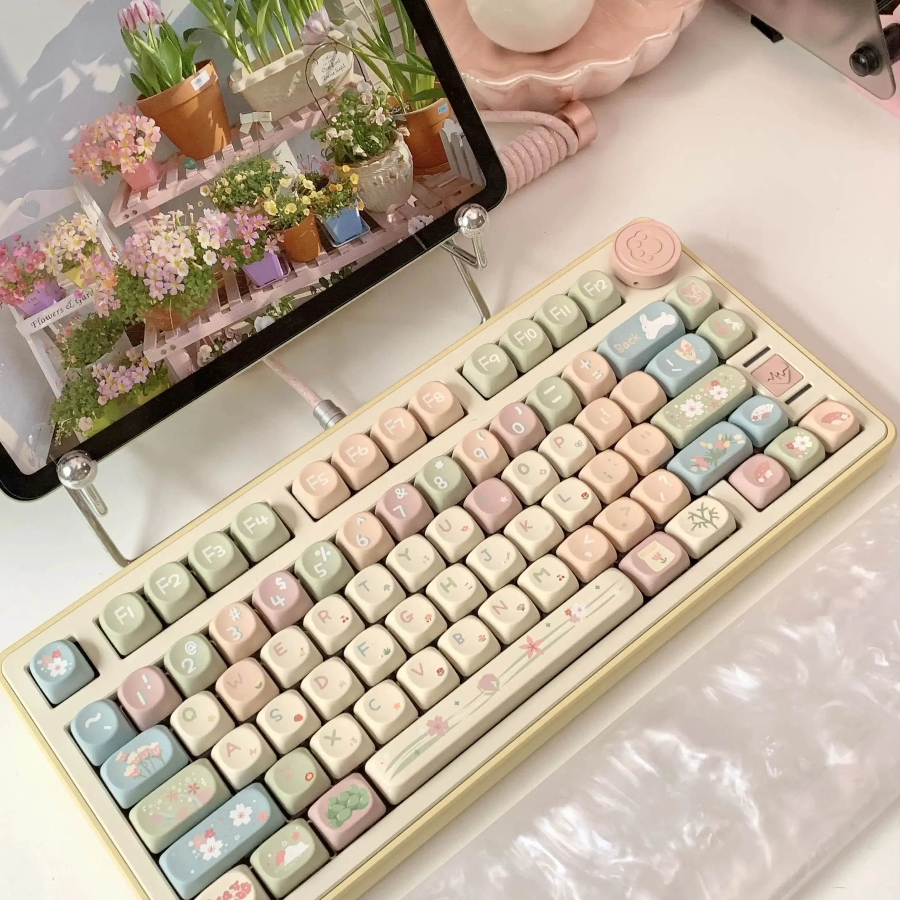 MOA Keycaps Cute Alice Keycaps Cute Keycaps 141 teclas PBT Sublimação Mecânico Teclado Cap 2.25 U 2.75U