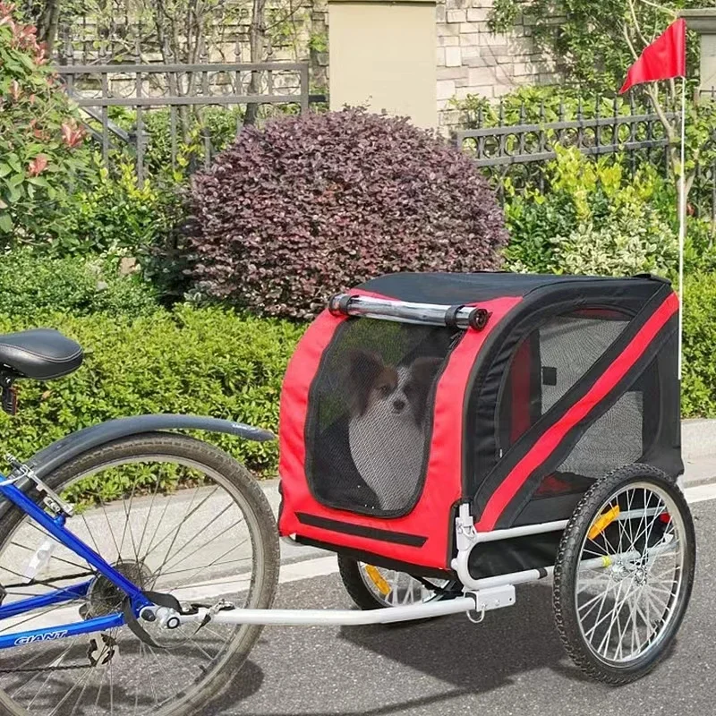 The bicycle trailer can bear up to 40KGS after the cat and dog travel