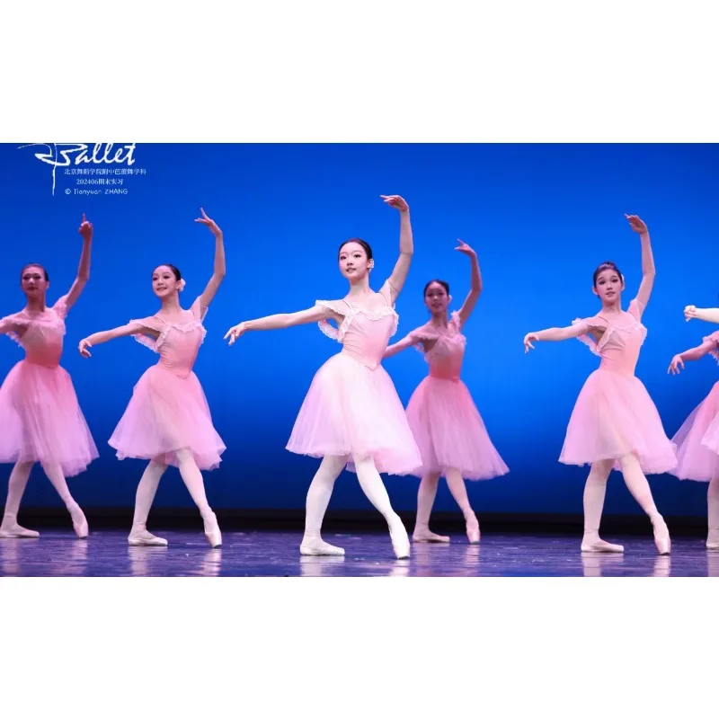 Ballet performance costume - adult professional dance dress competition - dance chiffon skirt - light blue long dress