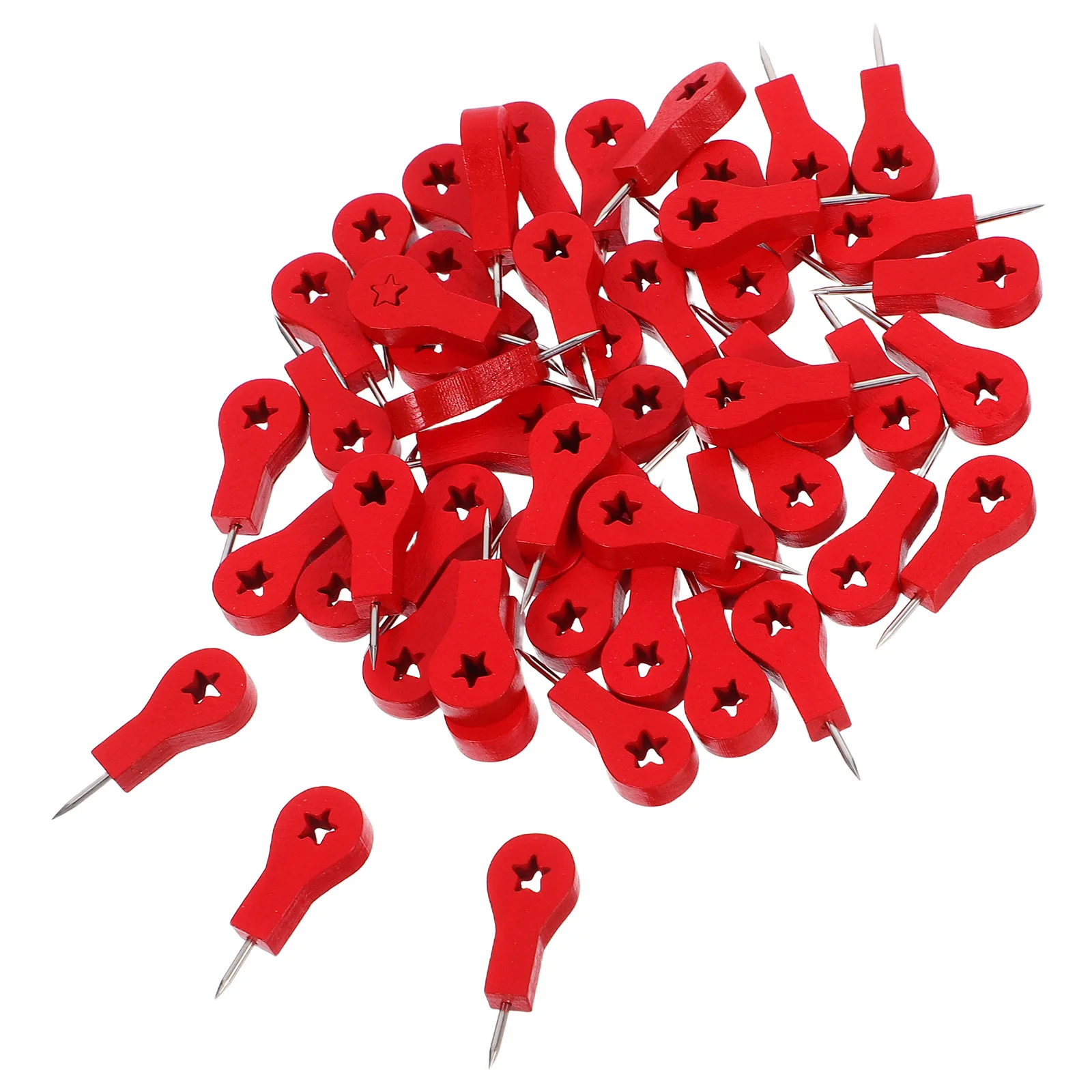 50 قطعة دبابيس ضغط السهم الخشبي مسامير الخريطة الحمراء للوحة الفلين لوحة الإعلانات مكتب اللوازم المدرسية مسامير الإبهام الزخرفية السفر