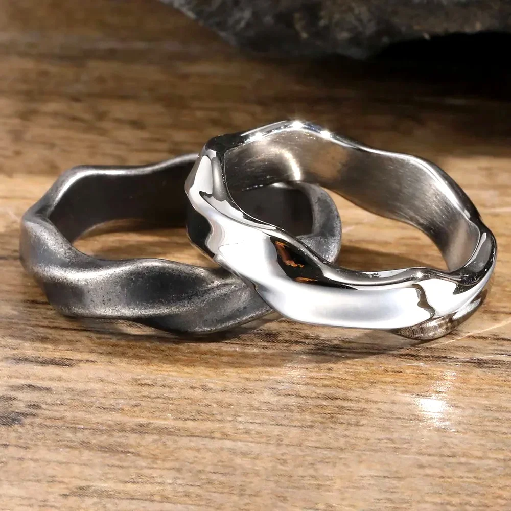 VNOX 2026 New Men Mobius Ring Oxidized Twisted Stainless Steel Finger Band Retro Endless Love Anniversary Jewelry Gift For Him