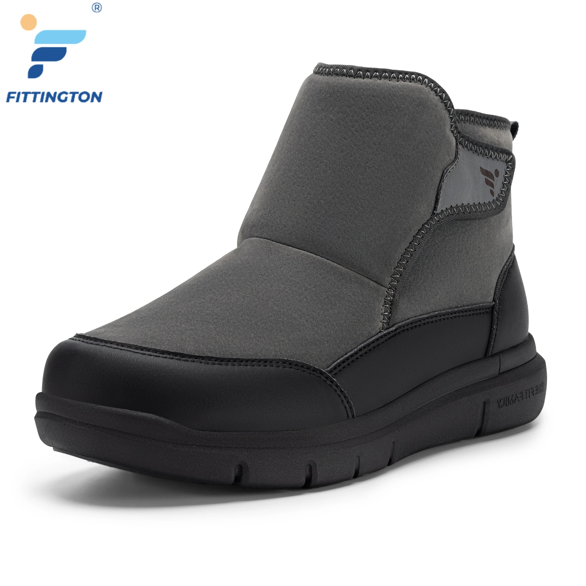 Fittington Men's Winter Diabetic Boots Wide Toe Snow Boot Warm Plush Casual Walking Hiking Shoes for Men Autumn Arch Support