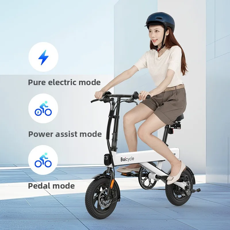 Xiaobai Electric Bicycle, Adult Transportation, Super Long Battery Life Folding, Ultra-light and Portable Power Battery Car