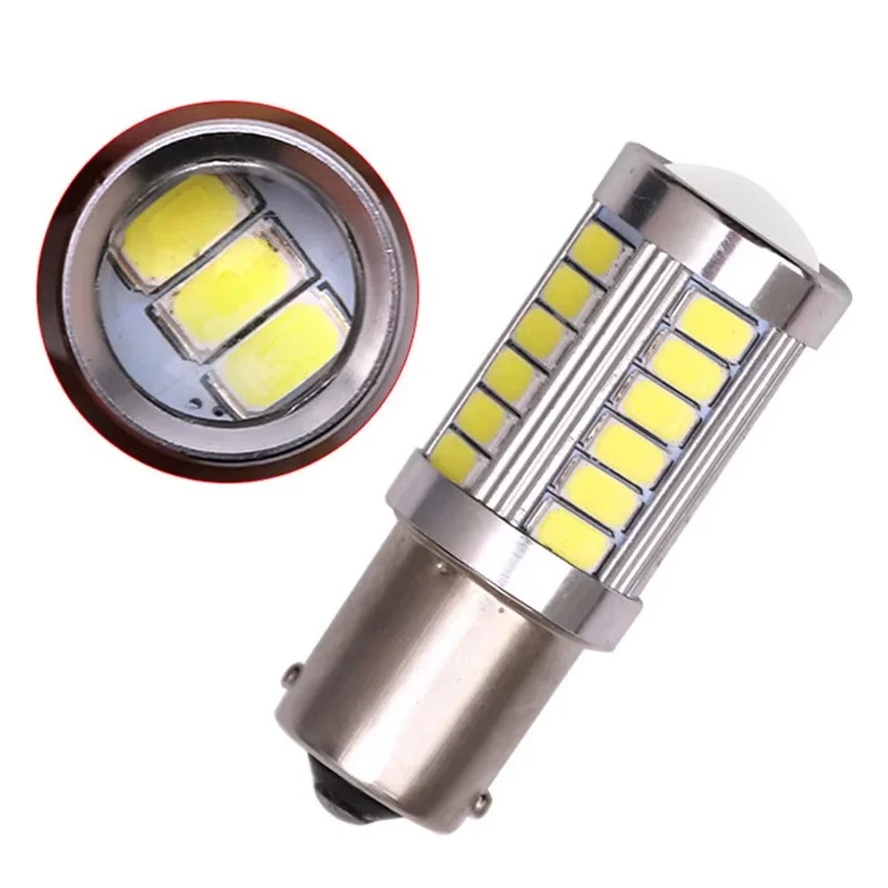 1156 BA15S P21W Car Reverse Light 5030 33SMD Led Signal Bulbs 12V Car Flash Brake Bulbs Lights Parking Tail Lamps Driving Light