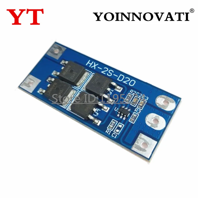 1-10 قطعة HX-2S-D20 2S 7.4V 18650 بطارية ليثيوم لوح حماية وحدة 8.4 فولت بطارية 13A العمل الحالي 20A الحد الحالي