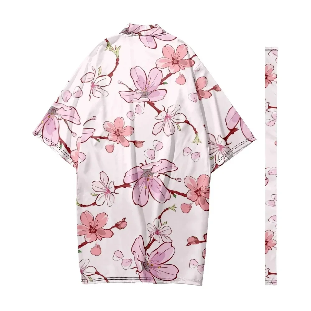 

3D Japanese Long Kimono Sakura Pattern Kimono Samurai Costume Traditional Kimono Women Cardigan Fashion Shirt Jacket Yukata