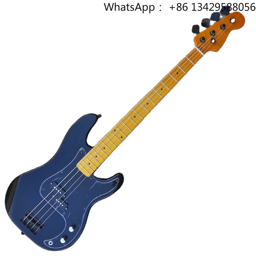 Flyoung Basswood Solid Body Bass 4 Strings Electric Bass Guitar Maple Fretboard Bass