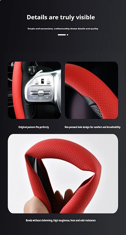 for Honda Breathable Holes Leather Steering Wheel Segmented Civic Fit 8Th Gen City Accord Vezel Freed Breeze Jade Xrv Insight
