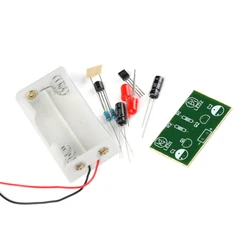 1 pcs Triode Transistor Multivibrator LED Flash Light Electronic Parts DIY Kit Welding Practice with Battery Case