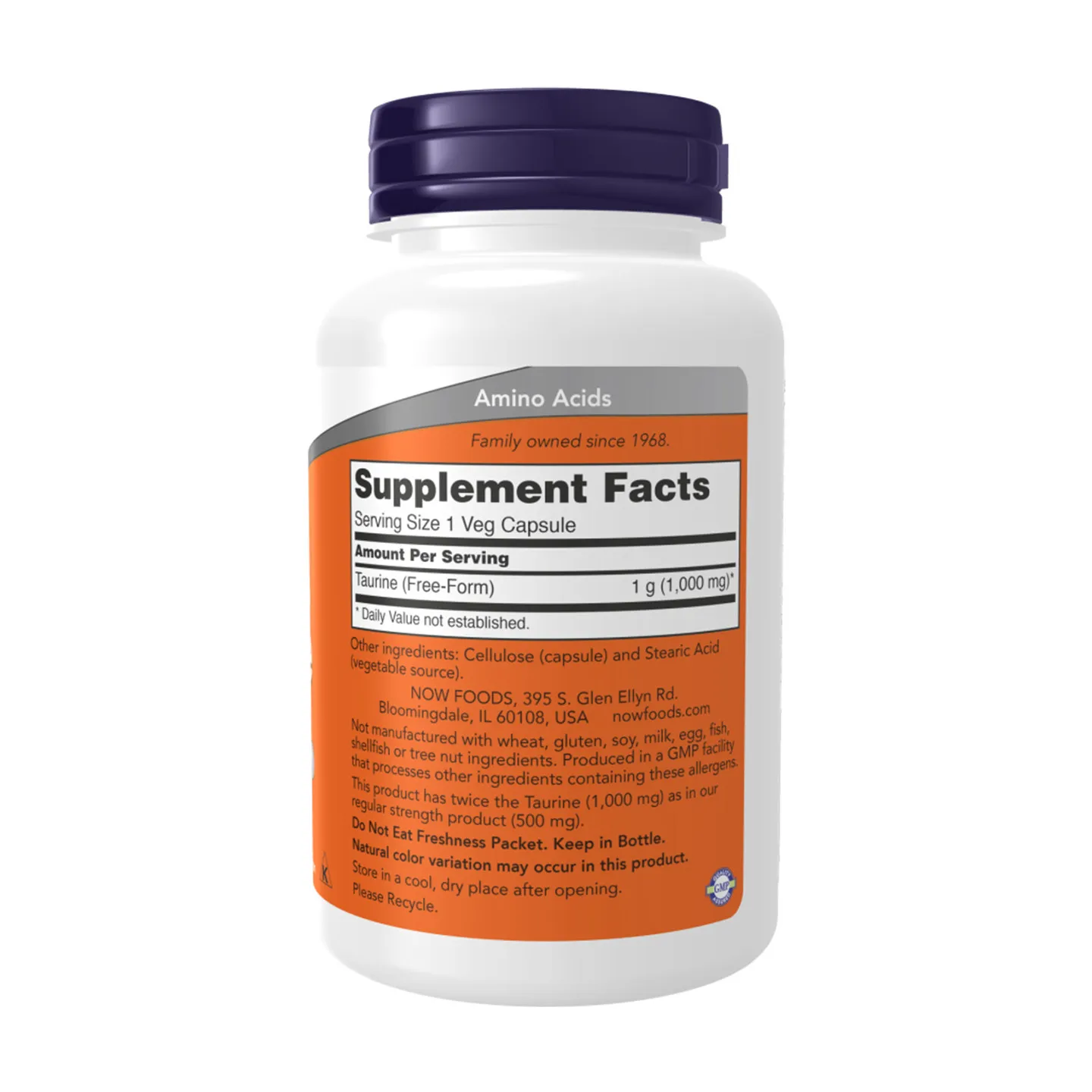 Taurine Capsules 1000 Mg Antioxidant Amino Acid Brain Health & Function Nervous System Health