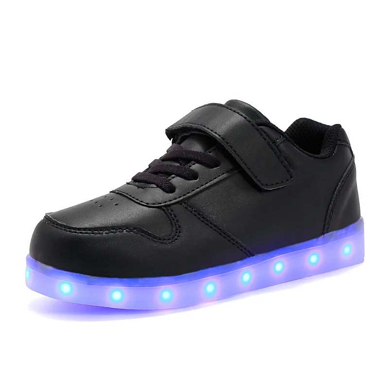 Chaussures de sport avec lumières pour enfants, chaussures brillantes dans le noir, version coréenne Charge, étudiant, mode