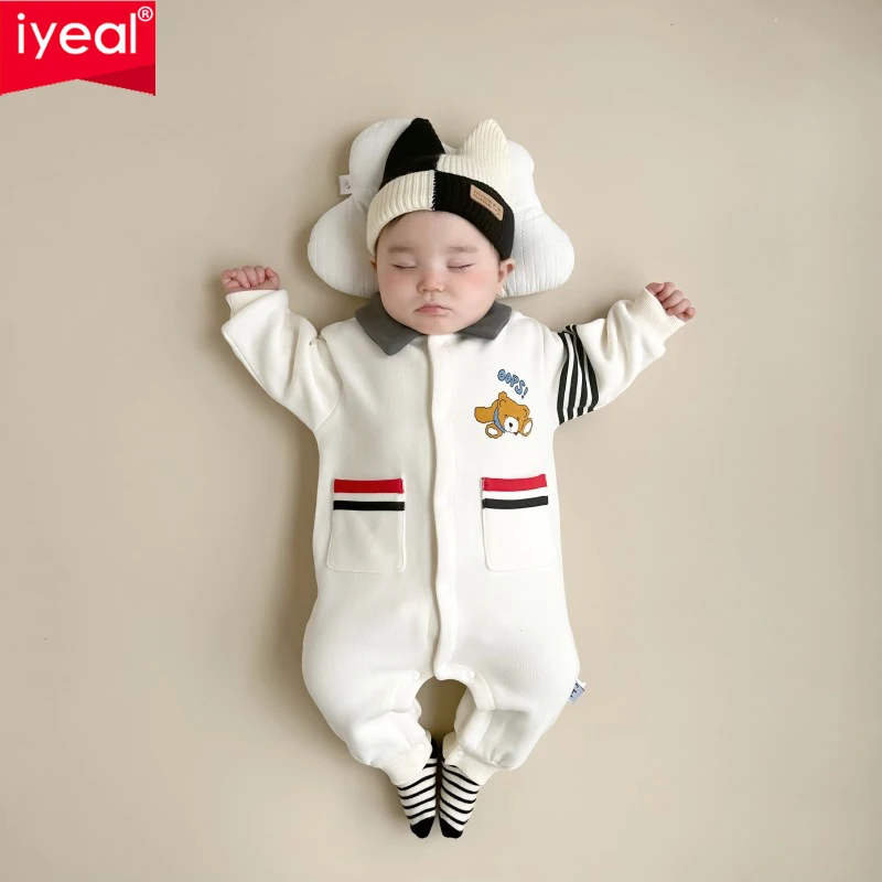 

IYEAL Baby Boys Girl Cotton Rompers New born Spring Hooded Rompers Newborn Boys Jumpsuit Children Costume Toddler Romper