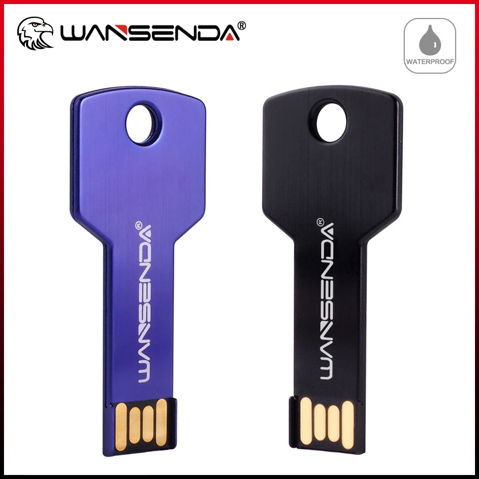 

WANSENDA USB-флешка в форме ключа, 32 ГБ, флэш-накопитель, 4 ГБ, 8 ГБ, 16 ГБ, 64 ГБ, флэш-накопитель, 128 ГБ, водонепроницаемый USB-накопитель