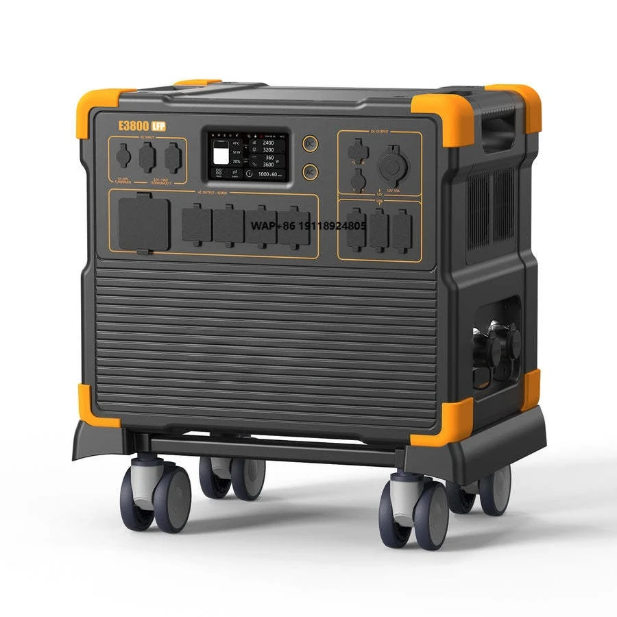 E3800LFP Portable Power Station 4200W 3840Wh LiFePO4 with  Controller Jump Starter & Solar Panel Support