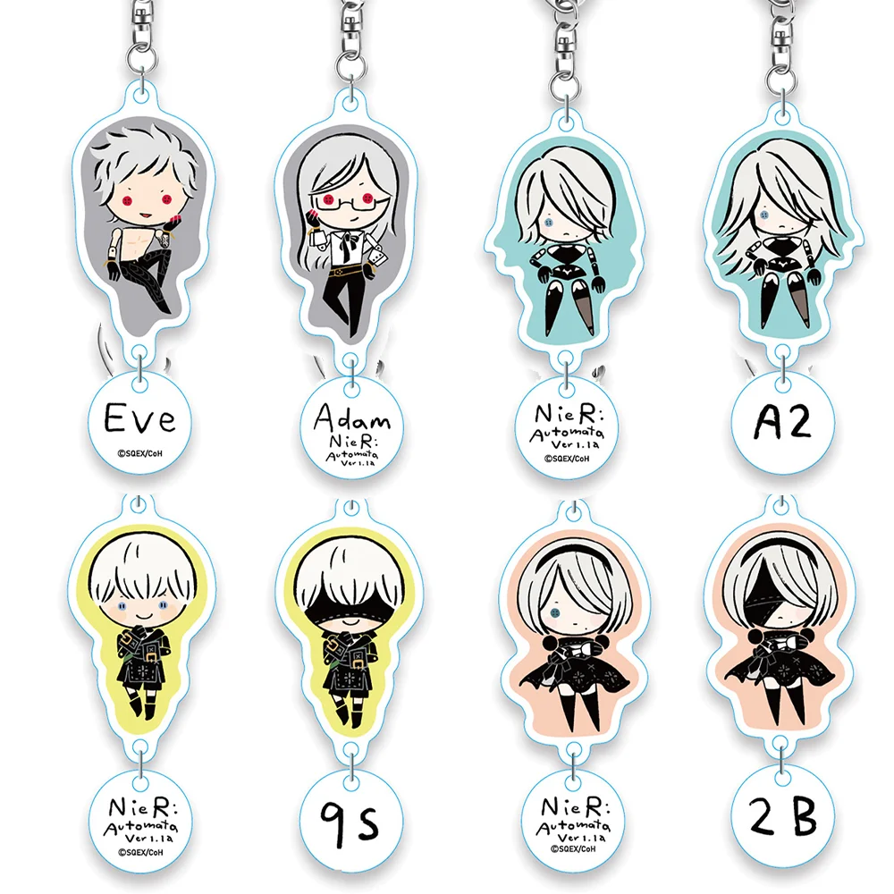 NieR: Automata 2B 9S A2 Eve Popola Official HD Kawaii Cute Acrylic Keychain Bag pendant anime goods Bag Charm Fans Charm Gifts