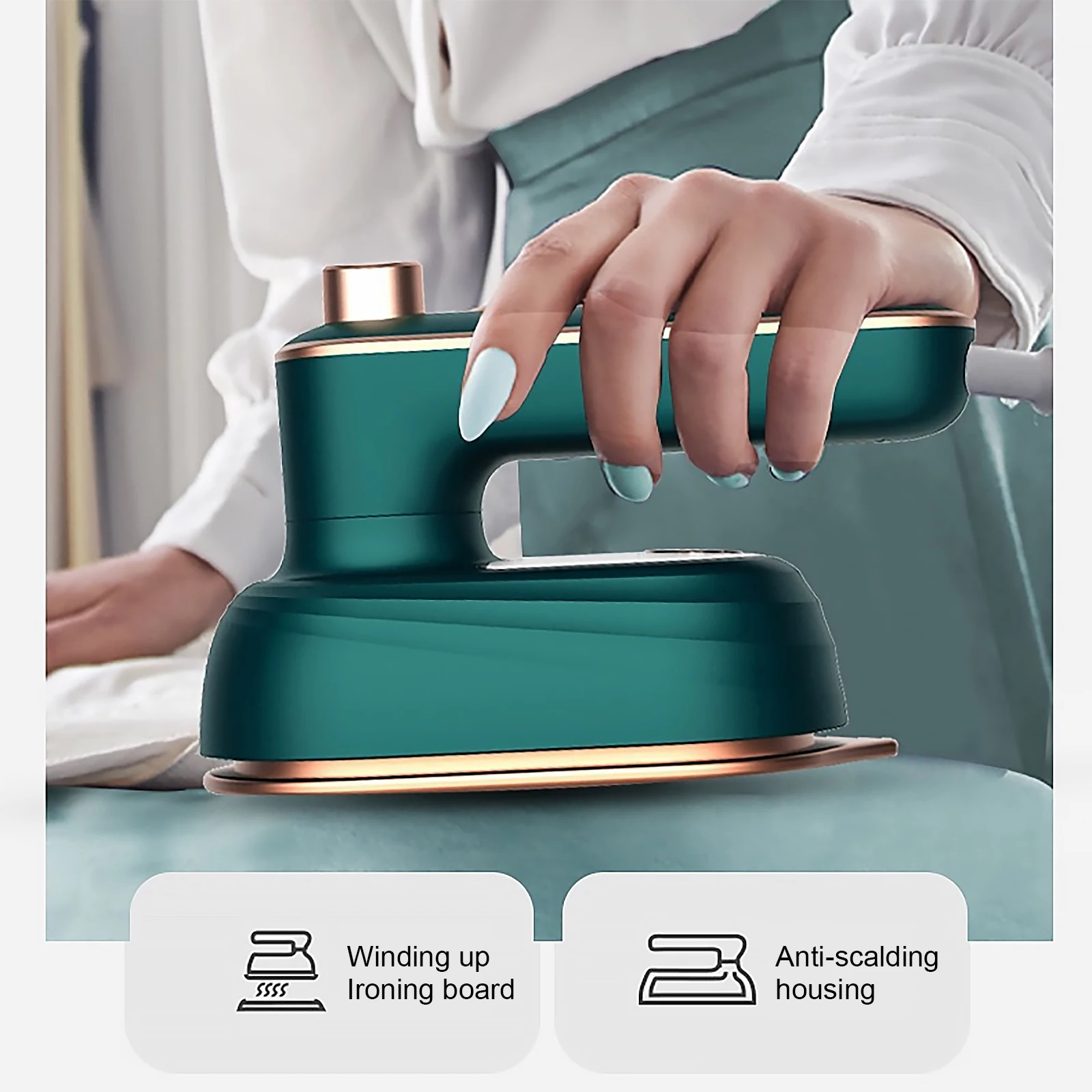Garment Steamer Wet and Dry Ironing Portable Iron Steamer 20s Fast Heat-up Electric Iron Steamer Lightweight for Home Travel