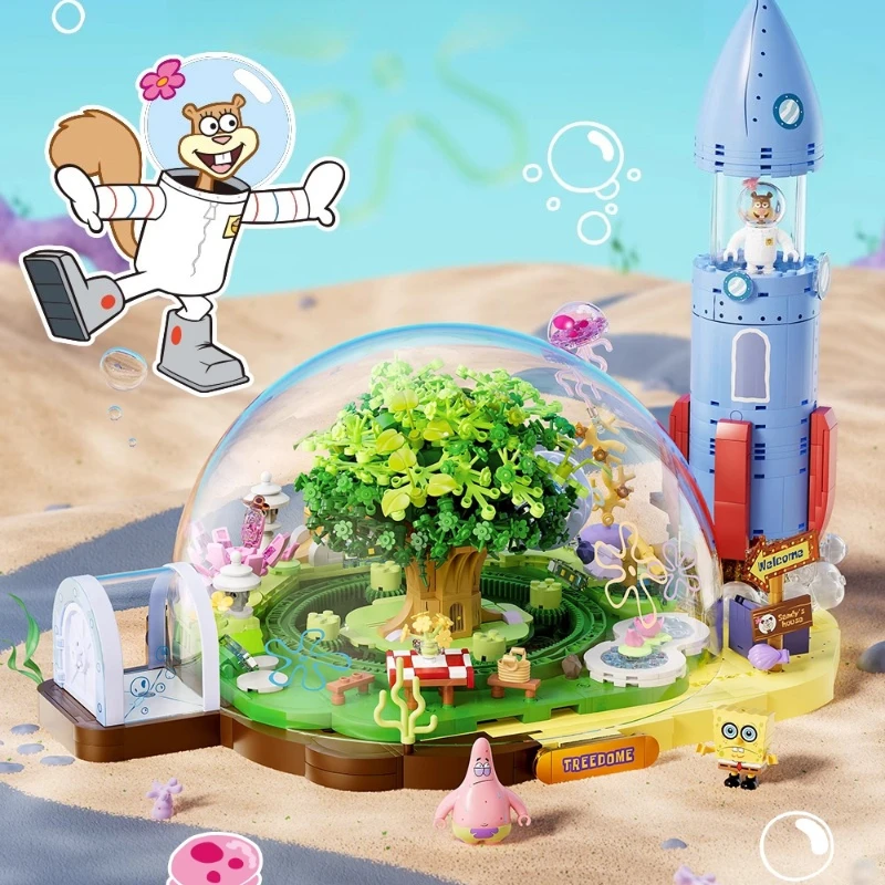 

SEMBO Sandy's Dome Tree House Building Blocks Creative Trendy Hand-assembled SpongeBob SquarePants Sandy Tree House Model Toy