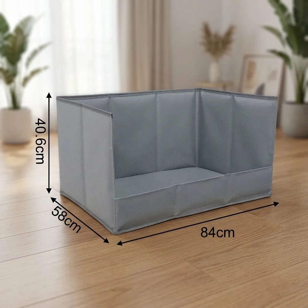 Folding Waterproof Receptacle for Puppy Designed with Elevated Side Panels to Minimize Spray Scatter Indoors and Outdoors
