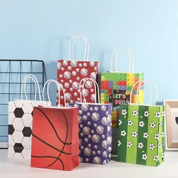 5Pcs/pack Sports Theme Gift Bags for Football Basketball Tennis Gift Bag Birthday Decoration Party Supplies Baby Shower