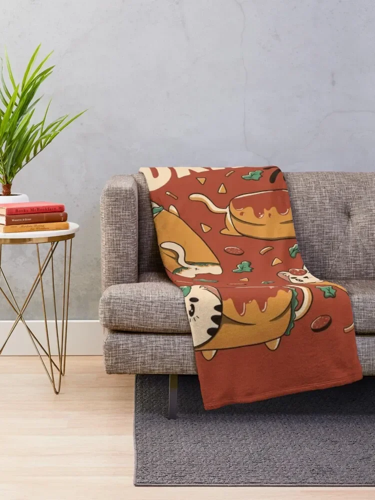 Purritos Time Burrito Cat Funny Mexican Food by Tobe Fonseca Throw Blanket Moving Sofas Blankets