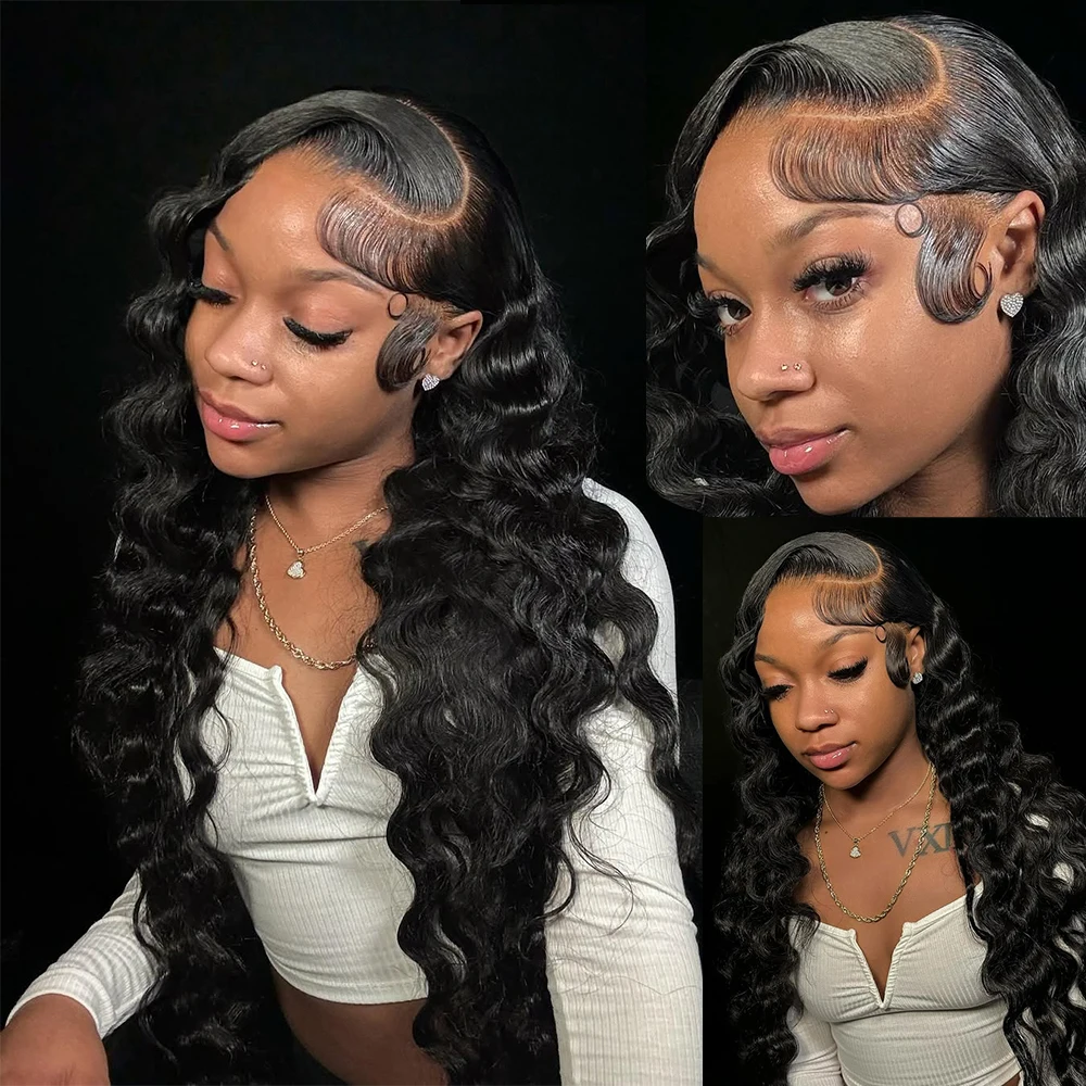 Loose Wave 13x6 HD Lace Frontal Wigs Human Hair Lace Front Water Wave Human Hair Curly Wigs Pre Plucked with Baby Hair for Women image 3