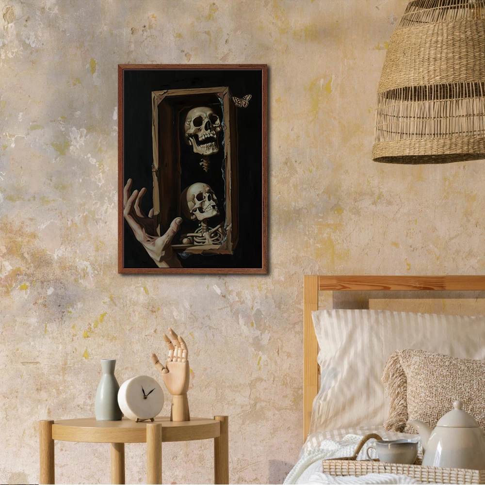 Putuo Decor-Dark Style Wooden Recessed Wall Decoration, Home Farmhouse, Living Room, Shop,11.8X 16.5Inches, 1Pc