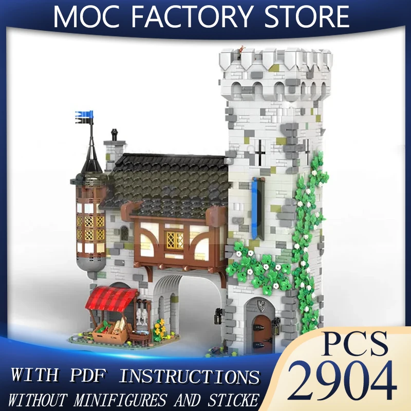 

New Moc building block building model, medieval city gate module, building block gift, children's toy DIY assembly set