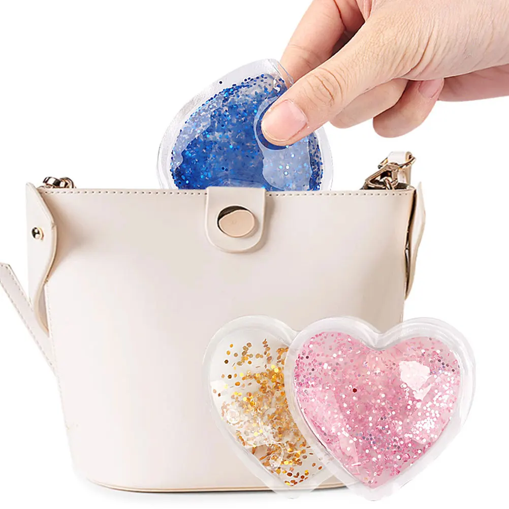

5 Pcs Eye-friendly Gel Pad Glitter Powder Pads Cold Patches Cooling Heart Shaped