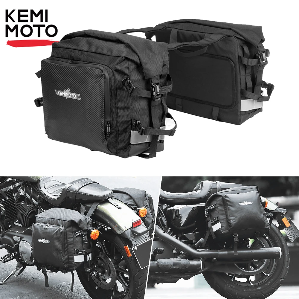 

Motorcycle SaddleBag 25L Per Side Bag With Removable Waterproof Inner Bag Travel Motorbike Luggage For BMW For YAMAHA For Honda