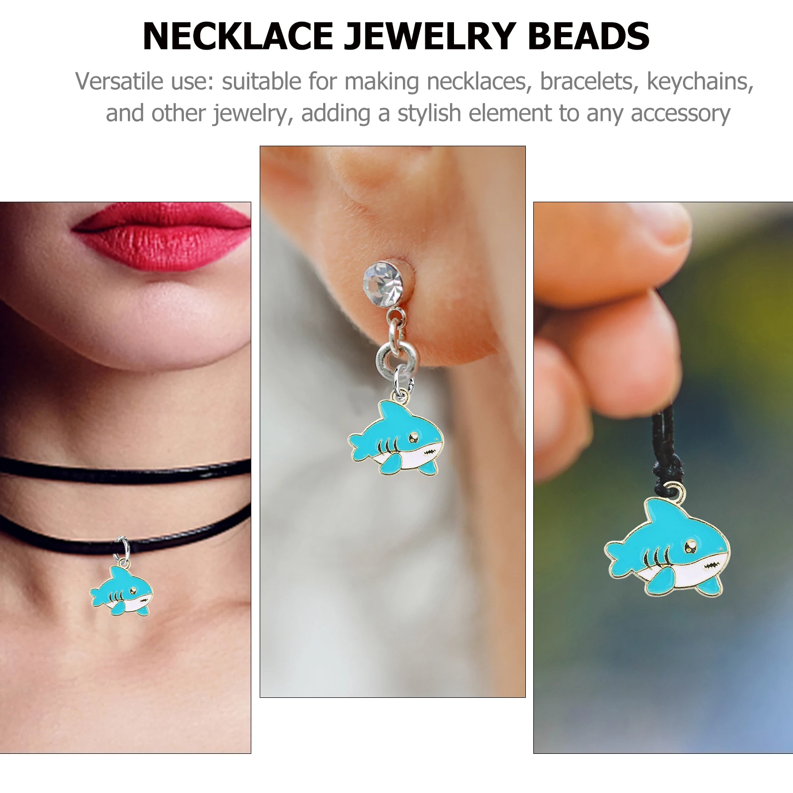 

10Pcs Pendants Durable Enamel Charms for DIY Jewelry Projects Necklace Bracelet Accessories Shark Necklace