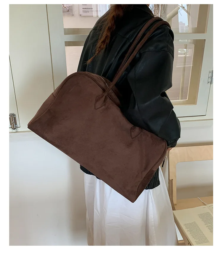 Damen-Boston-Handtasche aus Kunstwildleder, große Reisetasche, Gepäcktasche, Damen-Shopper, Umhängetasche, Tragetasche für den täglichen Arbeitsweg und zum Einkaufen. – Detail 26