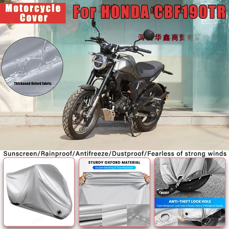 

For HONDA CBF190TR No Ear Motorcycle Cover - Outdoor Full Body Protection, Waterproof Dustproof Heat-Resistant Moto Accessories