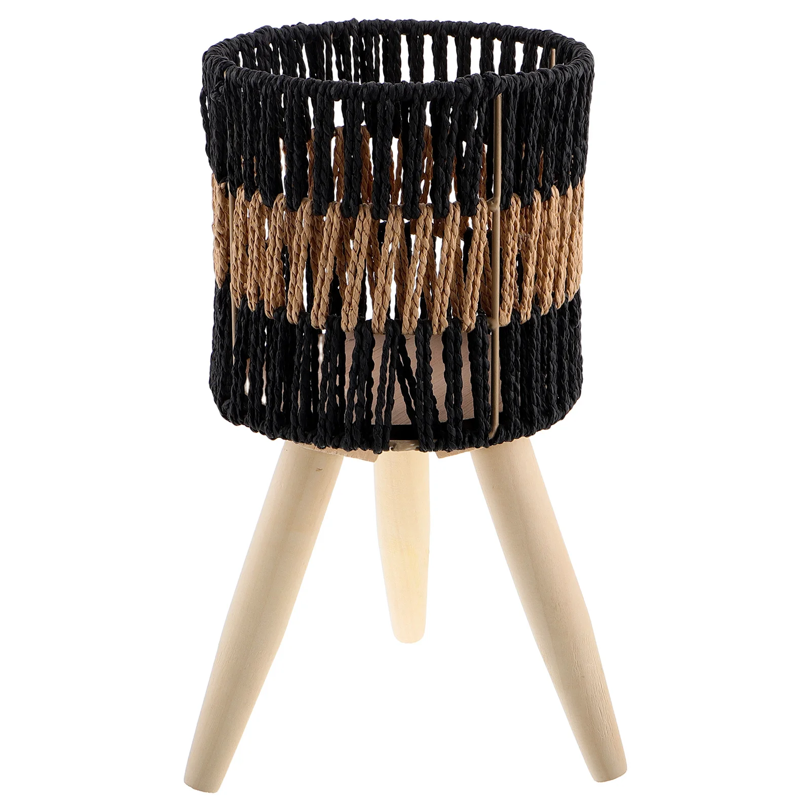 

Indoor Home Use Creative Woven Paper Rope Flower Pot Stand Detachable Rustic Planter Display for Plants Small Ornaments Home