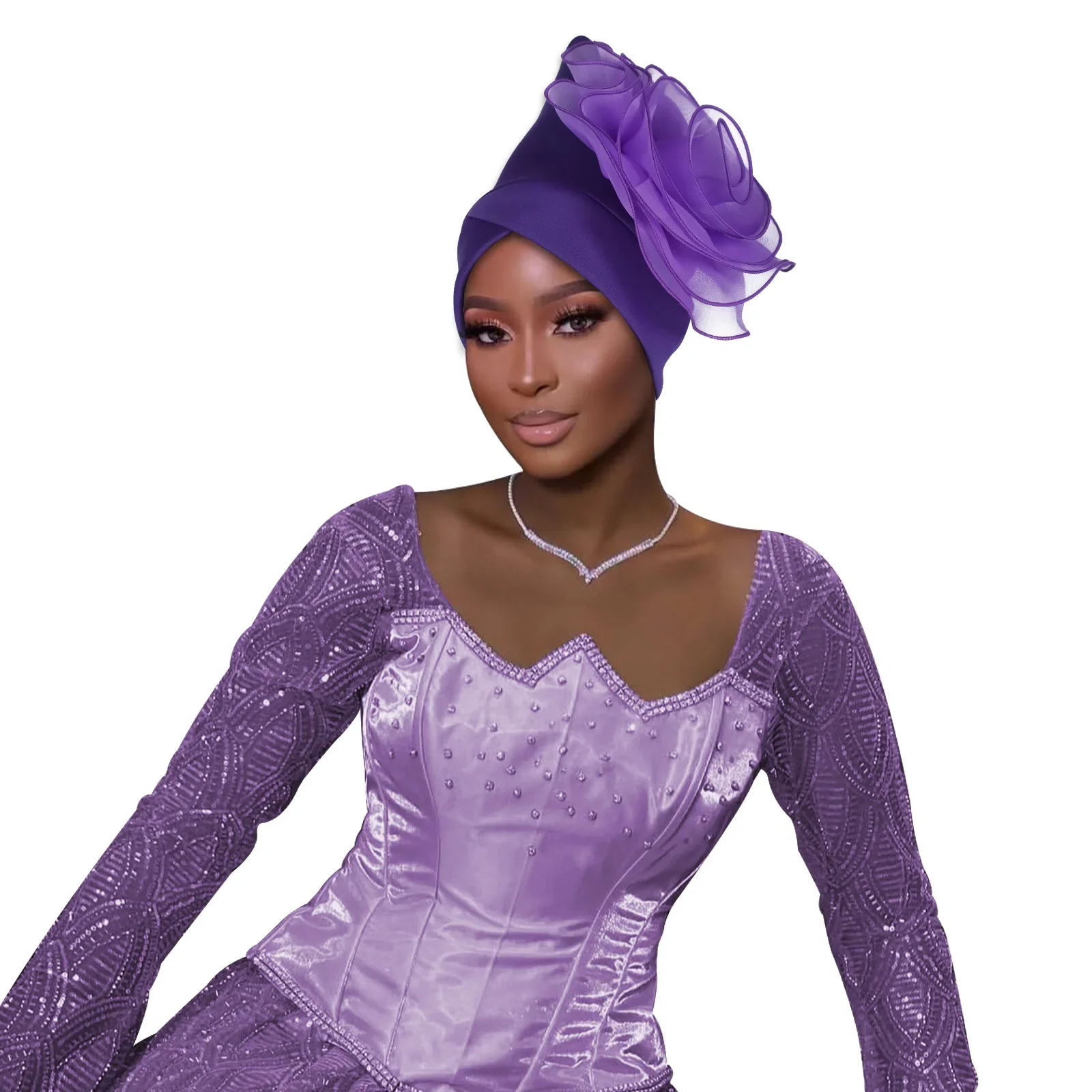 

New Women Big Flower Turban Hijab Bonnet Muslim Hat Elastic Chemo Beanie Hair Bands Arab wrap Hair Loss Scarf Cap turbante mujer