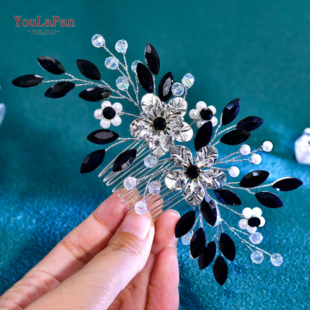 

TOPQUEEN Wedding Bride Rhinestone Hair Comb Pearl Headpiece Bridesmaid Headdress Shiny Hair Ornaments Fashion Headwear HP908