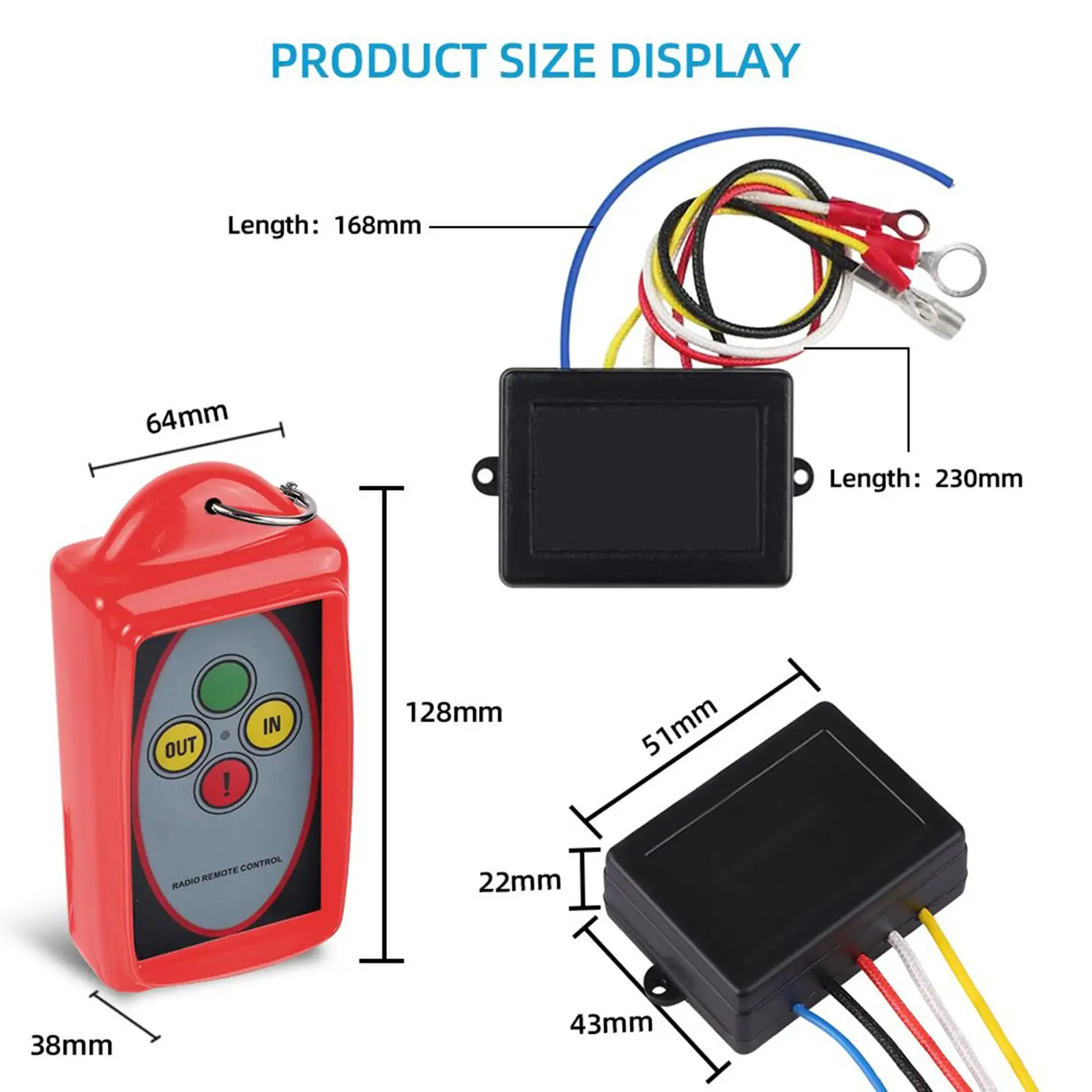 Winch Wireless Remote Control Switch Kit Repair 12V 24V DC Assembly 75ft Winch