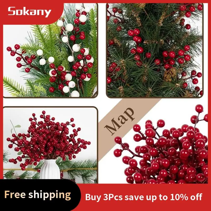 A59E-25 قطعة 20 سنتيمتر سيقان التوت زينة عيد الميلاد ، عيد الميلاد يختار فروع العصي الأغصان سهلة التركيب سهلة الاستخدام