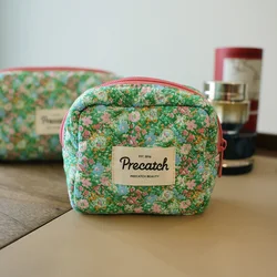 Bloemen Kleine Make-Up Tas Frisse Stijl Draagbare Opbergtas Planten Bloemen Deuntje Tas Jong Meisje Student Maandverband Geval