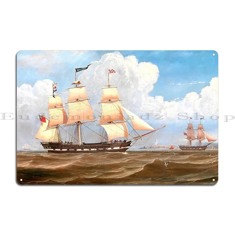 The English Merchant Ship Malaba Metal Sign Poster Home Customized Living Room Cinema Cinema Tin Sign Poster